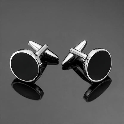 Luxury Mens Cufflinks - Classic Square Blue  Black Retro Pattern Suit Accessories - ZOOMNSTORE