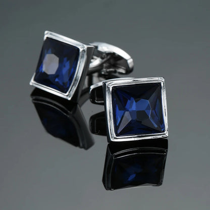 Luxury Mens Cufflinks - Round Crystal Zircon Cats Eye Stone Suit Accessories - ZOOMNSTORE
