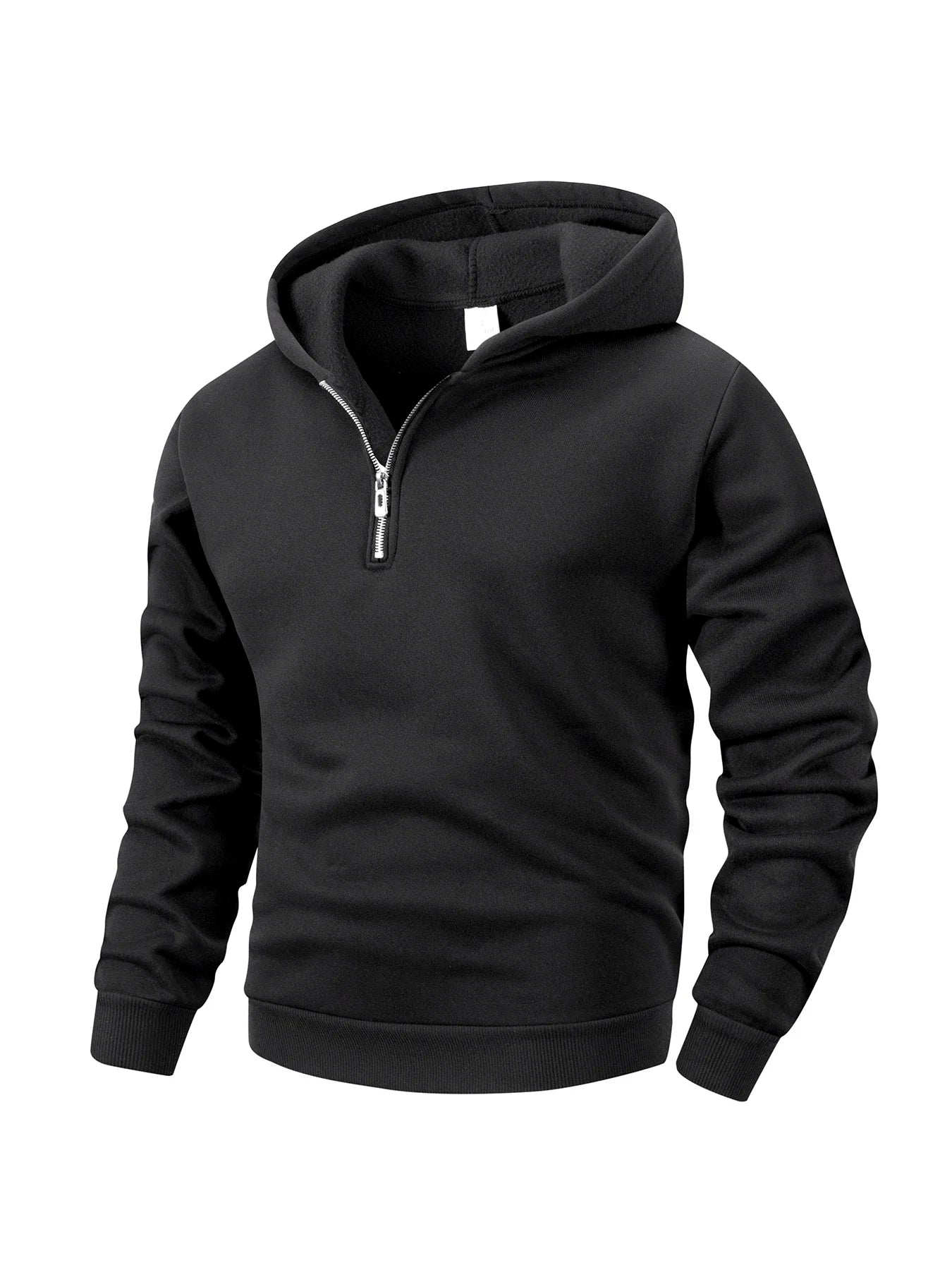 Men's Half Zipper Hoodie - Casual Long Sleeve Pullover Sweatshirt | Solid Color - ZOOMNSTORE