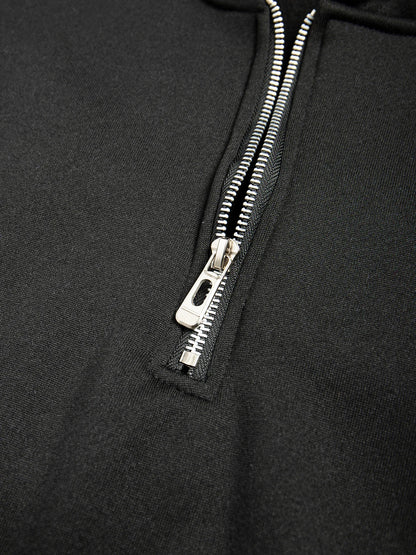 Men's Half Zipper Hoodie - Casual Long Sleeve Pullover Sweatshirt | Solid Color - ZOOMNSTORE