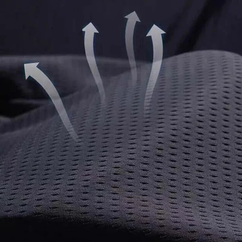 Men's Hollow Out Ice Silk Pants Mesh Breathable Casual Thin Quick Dry Pant Loose Elastic Beam Feet Pants Sports Fitness Trousers - ZOOMNSTORE