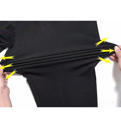 Men's Hollow Out Ice Silk Pants Mesh Breathable Casual Thin Quick Dry Pant Loose Elastic Beam Feet Pants Sports Fitness Trousers - ZOOMNSTORE