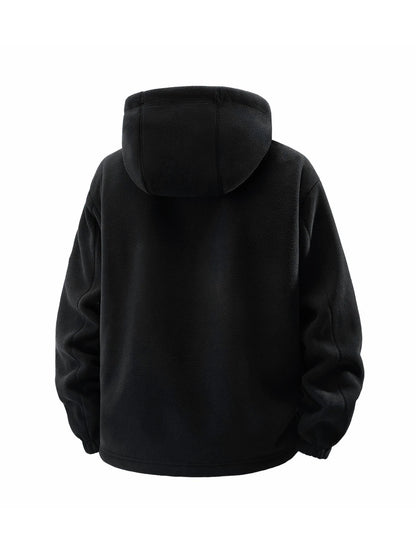 Men's Hooded Jacket – Outdoor Jacket With Silk Cotton Filling, Polyester Lined Full Zipper Coat - ZOOMNSTORE