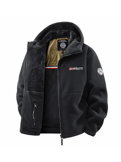 Men's Hooded Jacket – Outdoor Jacket With Silk Cotton Filling, Polyester Lined Full Zipper Coat - ZOOMNSTORE