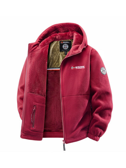 Men's Hooded Jacket – Outdoor Jacket With Silk Cotton Filling, Polyester Lined Full Zipper Coat - ZOOMNSTORE