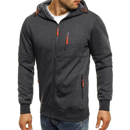 Men's Hooded Sweatshirt - Slim Fit Zipper Hoodie Casual Jacket for Daily Wear - ZOOMNSTORE