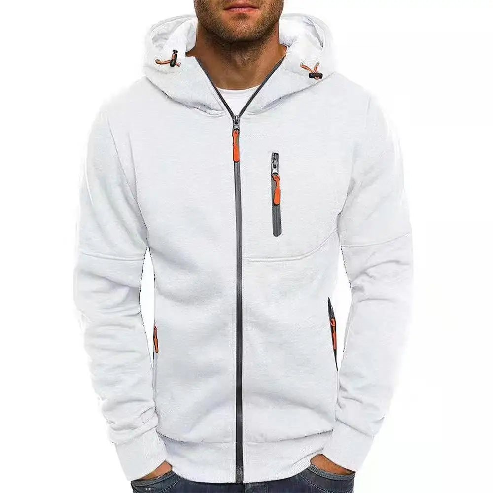Men's Hooded Sweatshirt - Slim Fit Zipper Hoodie Casual Jacket for Daily Wear - ZOOMNSTORE