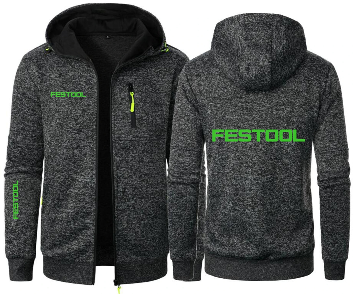 Men's Hooded Sweatshirt - Zipper Fleece Hoodie With Cotton Polyester Blend - ZOOMNSTORE