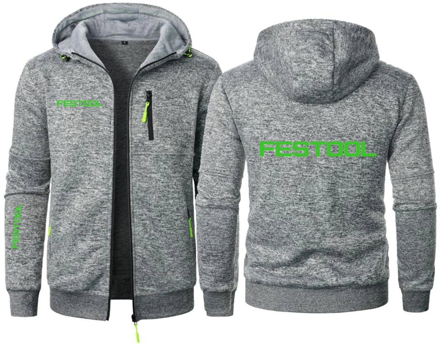 Men's Hooded Sweatshirt - Zipper Fleece Hoodie With Cotton Polyester Blend - ZOOMNSTORE