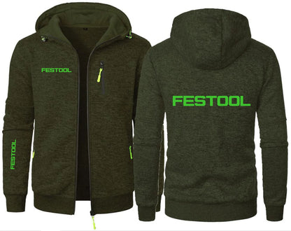 Men's Hooded Sweatshirt - Zipper Fleece Hoodie With Cotton Polyester Blend - ZOOMNSTORE