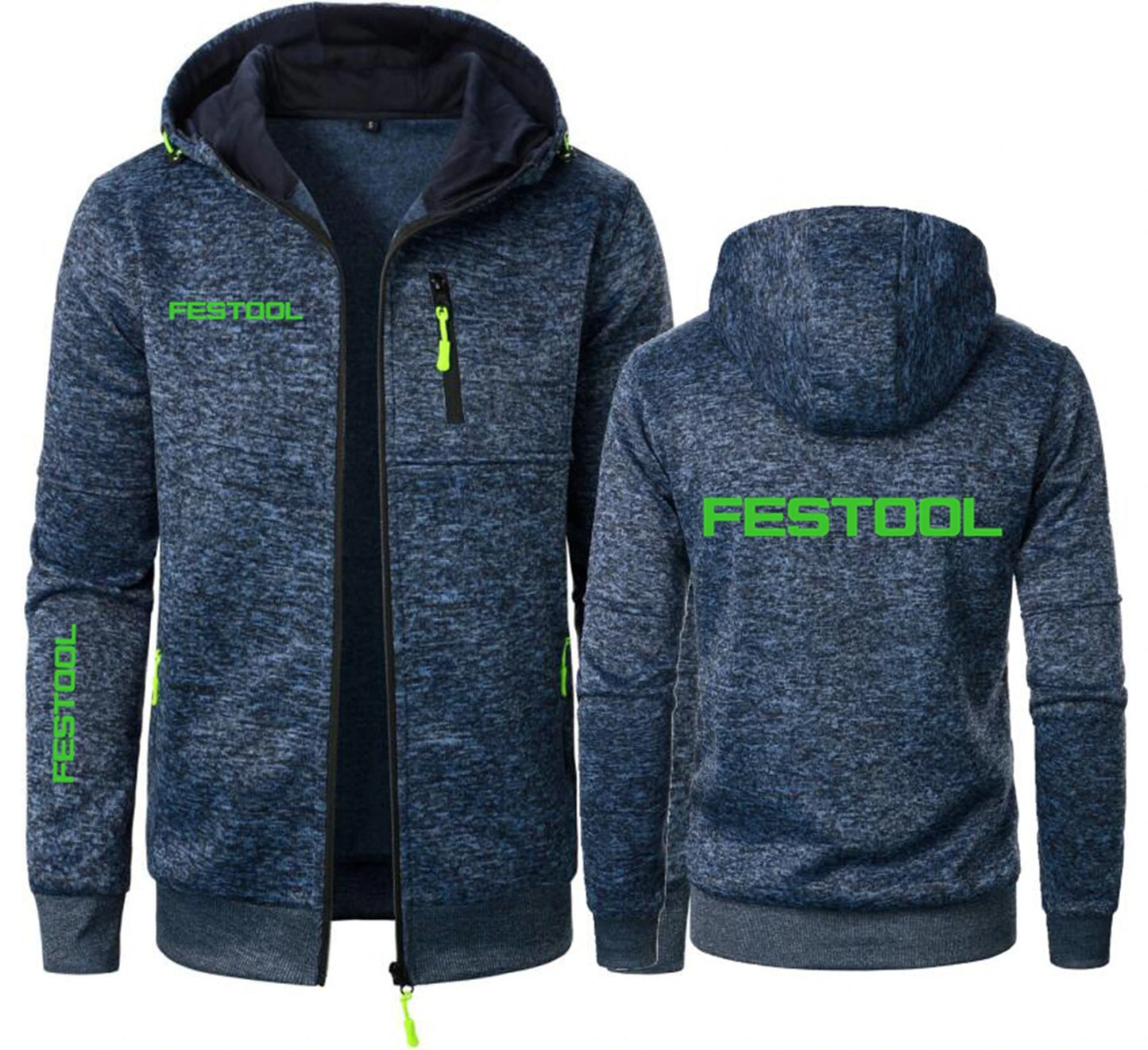 Men's Hooded Sweatshirt - Zipper Fleece Hoodie With Cotton Polyester Blend - ZOOMNSTORE