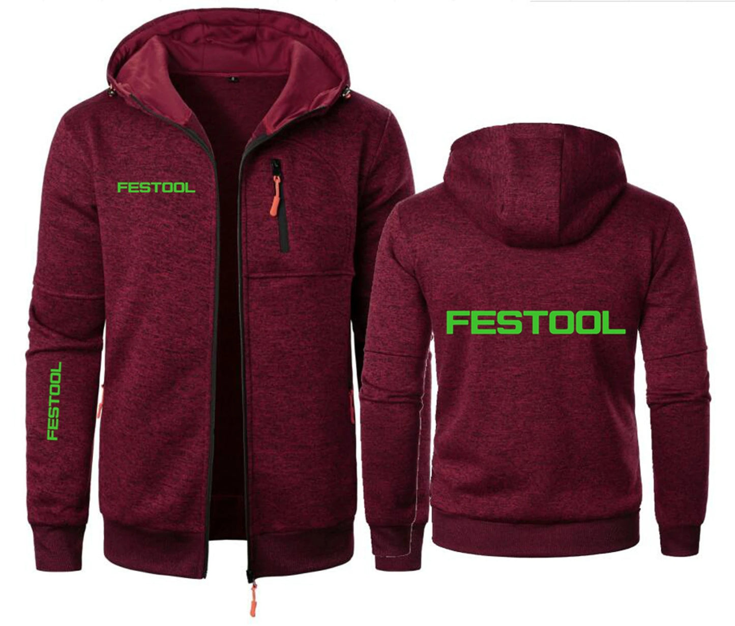 Men's Hooded Sweatshirt - Zipper Fleece Hoodie With Cotton Polyester Blend - ZOOMNSTORE
