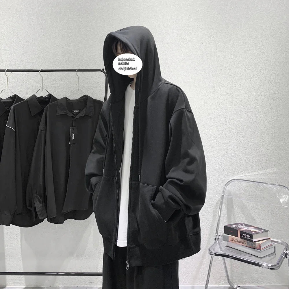 Mens Hooded Cardigan - Trendy Zipper Sweatshirt for Autumn - ZOOMNSTORE