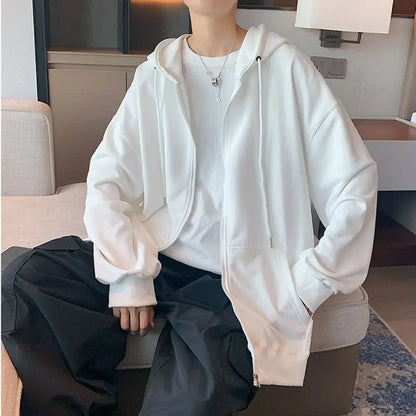 Mens Hooded Cardigan - Trendy Zipper Sweatshirt for Autumn - ZOOMNSTORE