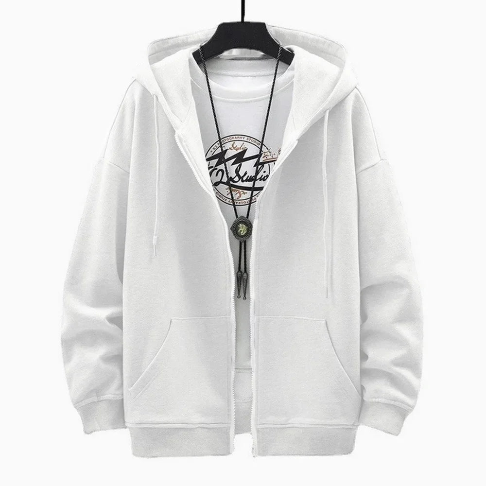 Mens Hooded Cardigan - Trendy Zipper Sweatshirt for Autumn - ZOOMNSTORE