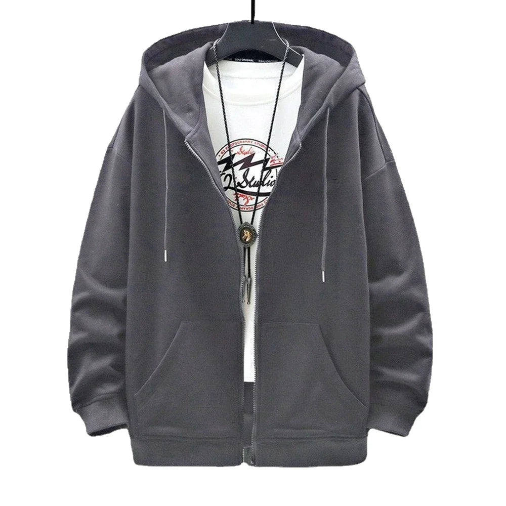 Mens Hooded Cardigan - Trendy Zipper Sweatshirt for Autumn - ZOOMNSTORE