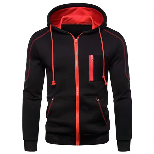 Mens Hoodie Jacket - 2024 Streetwear Long Sleeve Zipper Pullover - ZOOMNSTORE