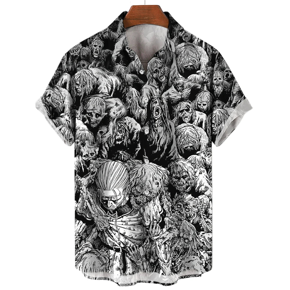 Mens 3D Printed Horror Hawaiian Shirt - Summer Fashion Top - ZOOMNSTORE
