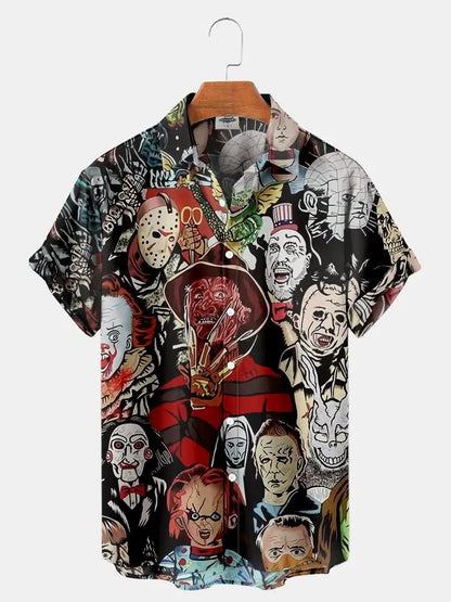 Mens 3D Printed Horror Hawaiian Shirt - Summer Fashion Top - ZOOMNSTORE