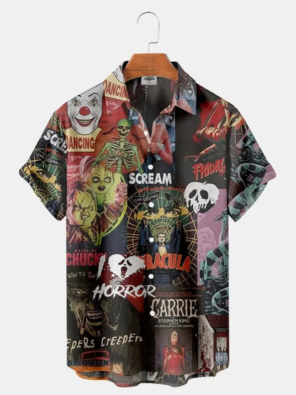Mens 3D Printed Horror Hawaiian Shirt - Summer Fashion Top - ZOOMNSTORE