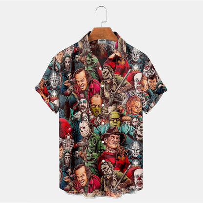 Mens 3D Printed Horror Hawaiian Shirt - Summer Fashion Top - ZOOMNSTORE