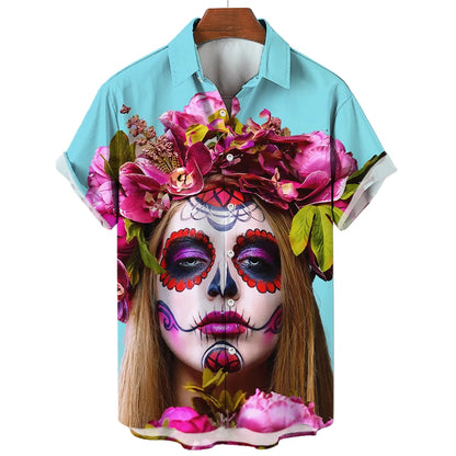 Mens 3D Printed Horror Hawaiian Shirt - Summer Fashion Top - ZOOMNSTORE