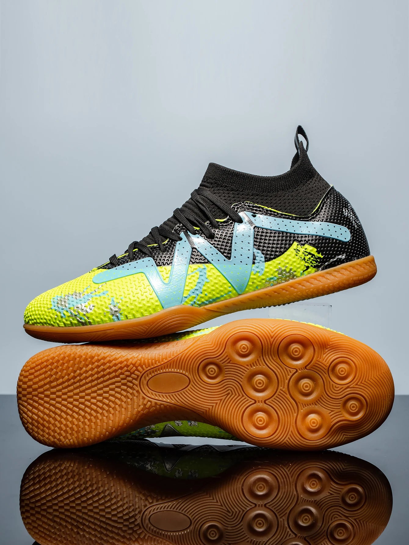 Men's Indoor Soccer Shoes – Durable Flat Bottom Football Shoes With Non Slip Grip - ZOOMNSTORE