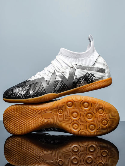 Men's Indoor Soccer Shoes – Durable Flat Bottom Football Shoes With Non Slip Grip - ZOOMNSTORE