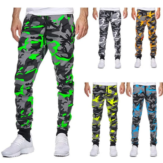 Men's Jogging Pants - Camouflage Drawstring Waist Large Size Casual Sportswear - ZOOMNSTORE