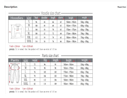 Men's Jogging Set - Casual Sportswear 2 Piece Tracksuit with Cotton Pullover Hoodie & Drawstring Sweatpants - ZOOMNSTORE