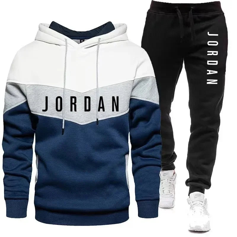 Men's Jogging Set - Casual Sportswear 2 Piece Tracksuit with Cotton Pullover Hoodie & Drawstring Sweatpants - ZOOMNSTORE