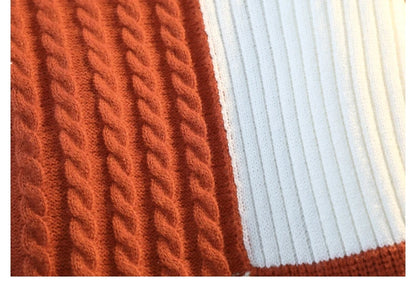 Men's Knit Sweater - Autumn Winter Plaid Patchwork Pullover | Thick Round Neck Casual - ZOOMNSTORE