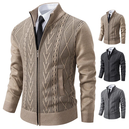 2023 autumn and winter new cashmere padded warm casual men's knitted sweater coat - ZOOMNSTORE