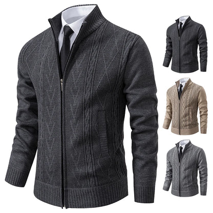 2023 autumn and winter new cashmere padded warm casual men's knitted sweater coat - ZOOMNSTORE