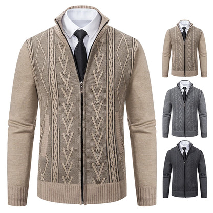 2023 autumn and winter new cashmere padded warm casual men's knitted sweater coat - ZOOMNSTORE