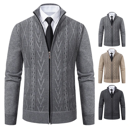 2023 autumn and winter new cashmere padded warm casual men's knitted sweater coat - ZOOMNSTORE