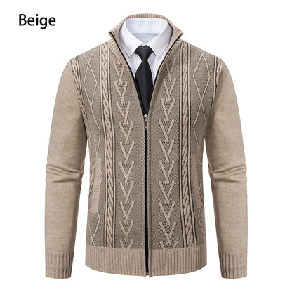 2023 autumn and winter new cashmere padded warm casual men's knitted sweater coat - ZOOMNSTORE
