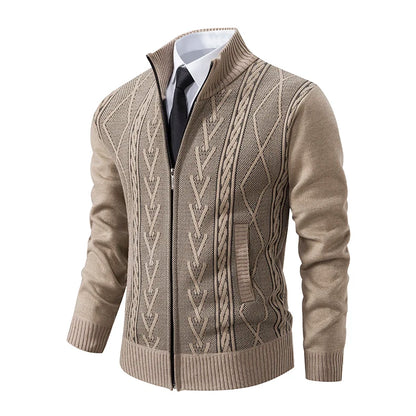 2023 autumn and winter new cashmere padded warm casual men's knitted sweater coat - ZOOMNSTORE