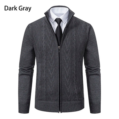 2023 autumn and winter new cashmere padded warm casual men's knitted sweater coat - ZOOMNSTORE
