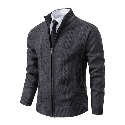 2023 autumn and winter new cashmere padded warm casual men's knitted sweater coat - ZOOMNSTORE
