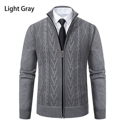 2023 autumn and winter new cashmere padded warm casual men's knitted sweater coat - ZOOMNSTORE