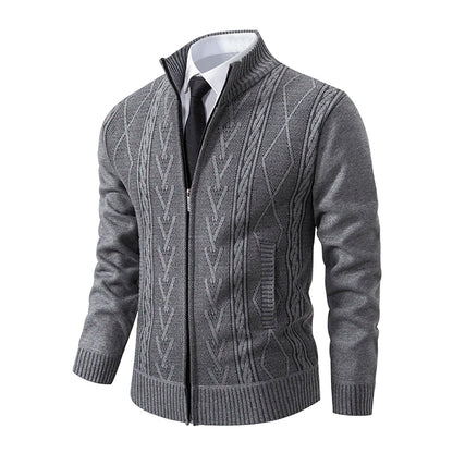 2023 autumn and winter new cashmere padded warm casual men's knitted sweater coat - ZOOMNSTORE