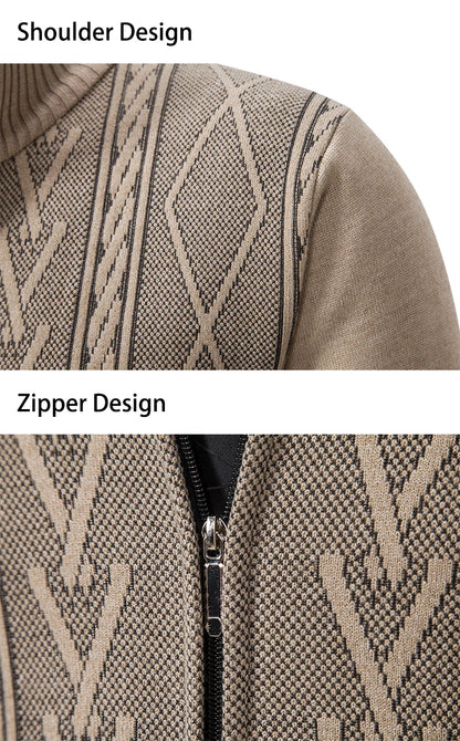 2023 autumn and winter new cashmere padded warm casual men's knitted sweater coat - ZOOMNSTORE