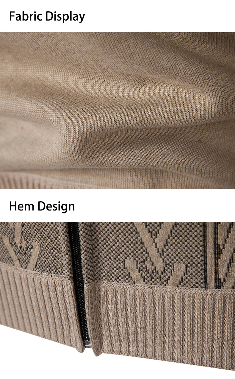 2023 autumn and winter new cashmere padded warm casual men's knitted sweater coat - ZOOMNSTORE
