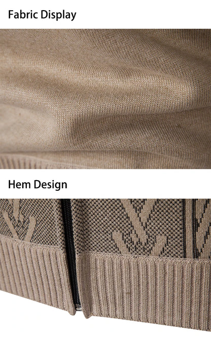 2023 autumn and winter new cashmere padded warm casual men's knitted sweater coat - ZOOMNSTORE