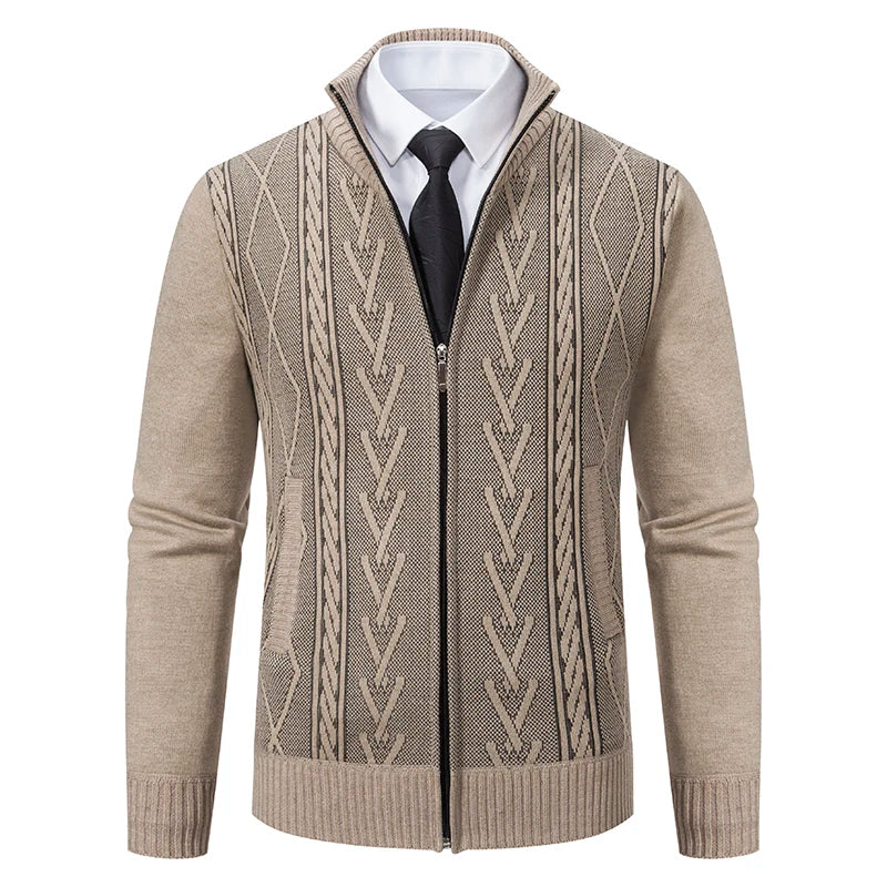2023 autumn and winter new cashmere padded warm casual men's knitted sweater coat - ZOOMNSTORE