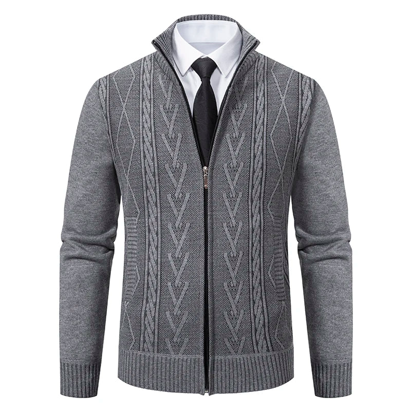 2023 autumn and winter new cashmere padded warm casual men's knitted sweater coat - ZOOMNSTORE