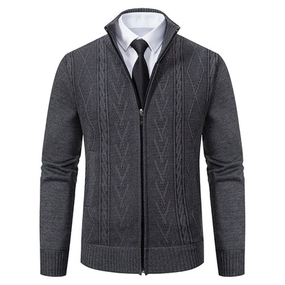 2023 autumn and winter new cashmere padded warm casual men's knitted sweater coat - ZOOMNSTORE