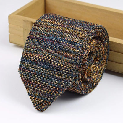Gradient Knitted Tie - Mens Solid Color Slim Necktie - ZOOMNSTORE
