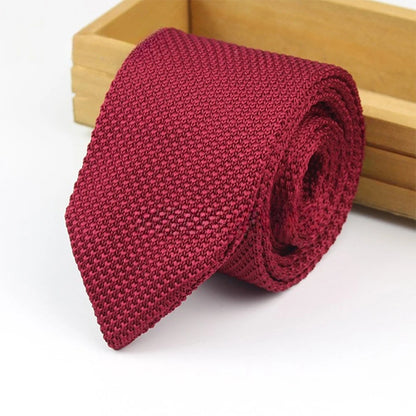 Gradient Knitted Tie - Mens Solid Color Slim Necktie - ZOOMNSTORE
